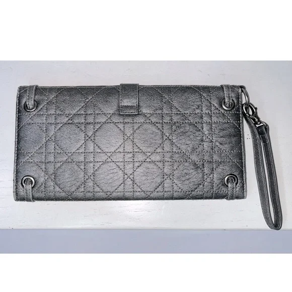 Dior Leather Cannage Stitch Wristlet Clutch Bag - Picture 6 of 8